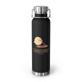 Navy Blue Cute Chick Pulling Worm Quote 22oz Copper Vacuum Insulated Bottle