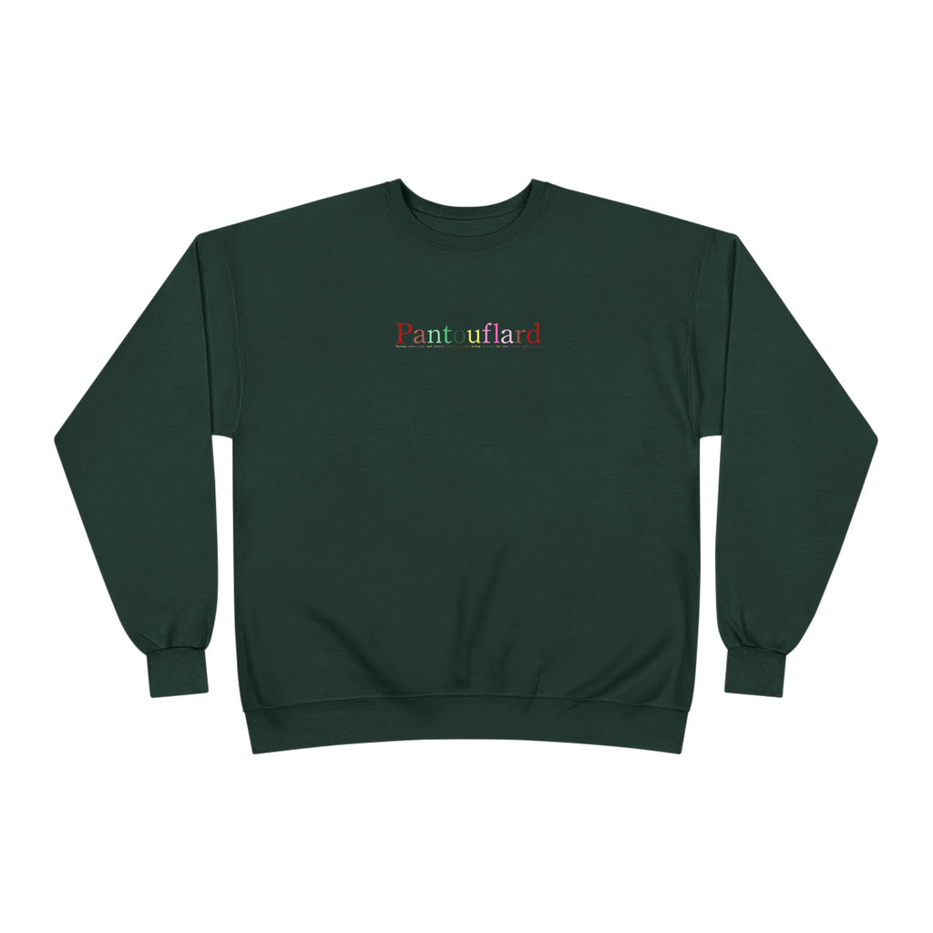 Sustainable Pantouflard Logo Crewneck - Hanes EcoSmart Fleece Sweatshirt (Essential Streetwear)