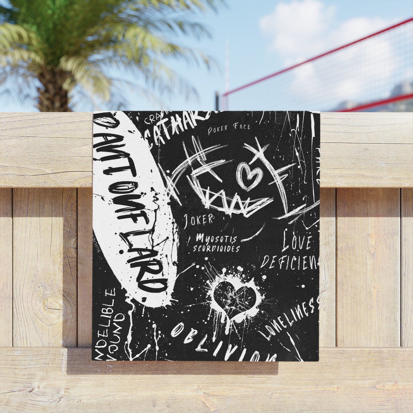 Trendy Artistic Beach Towels, Graffiti Towel, Unique Pool Accessory, Gift for Beach Lovers, Summer Essentials