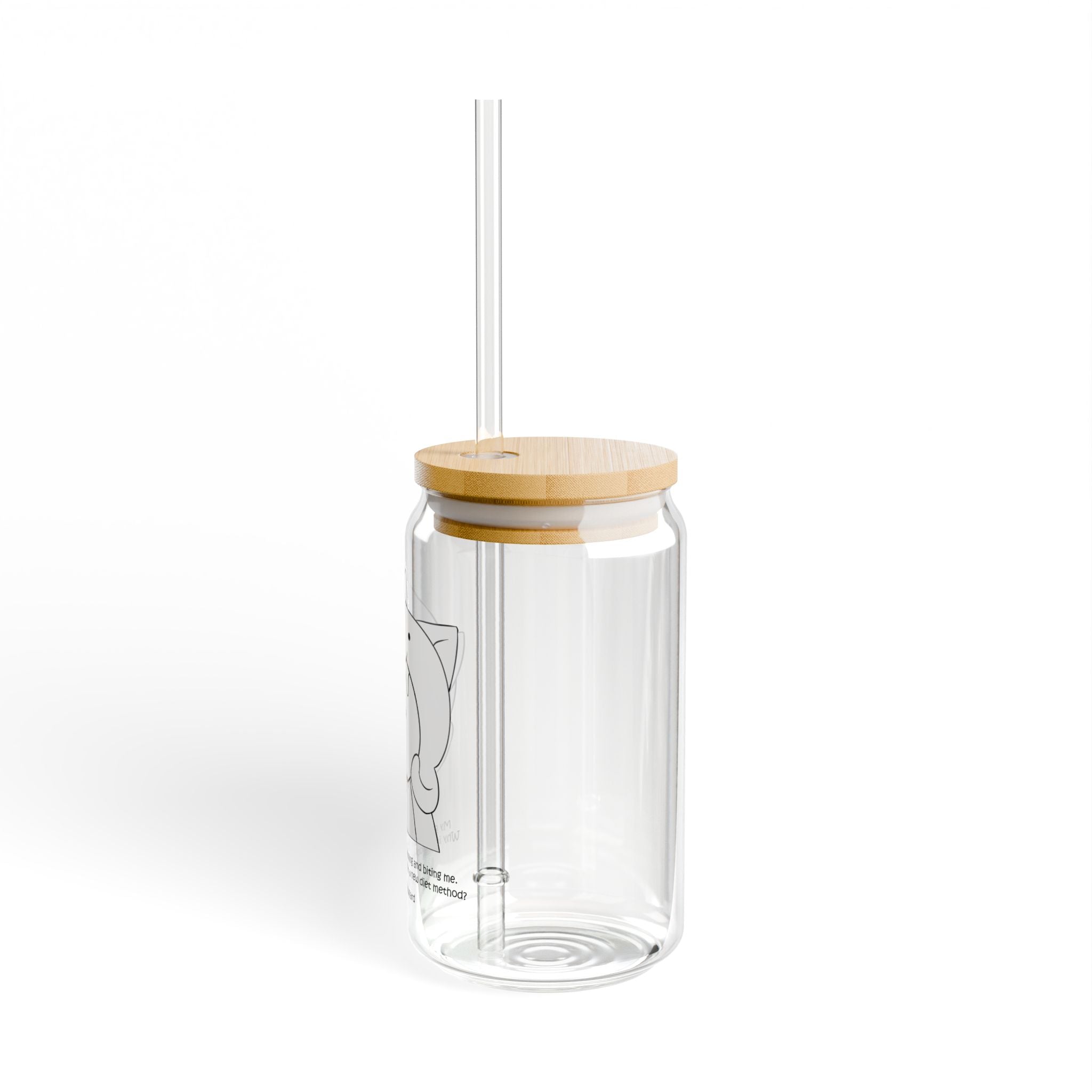 Clear Pantouflard Funny Biting Cat Couple Tempered Glass Sipper