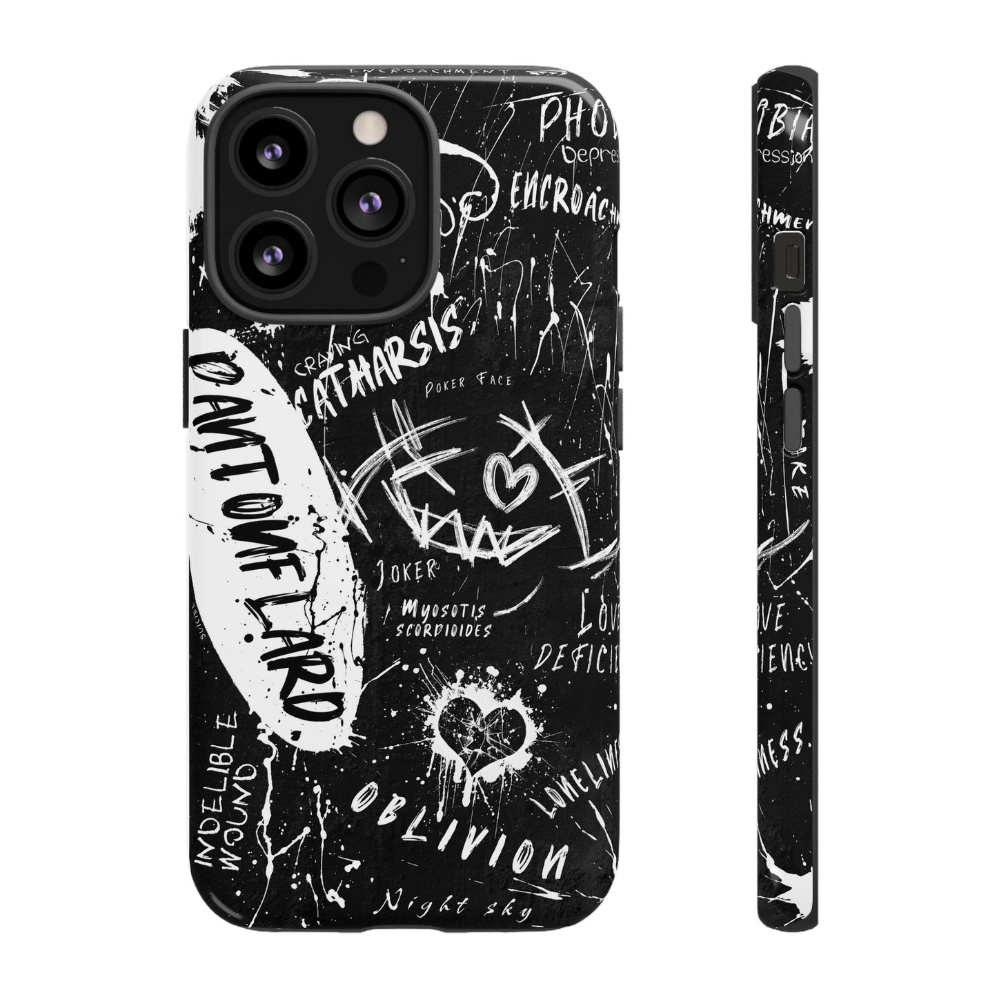 Fundas resistentes: funda atrevida para iPhone, Galaxy, Google Pixel, diseño de grafiti negro, estética urbana, regalo para amantes del arte, accesorios de teléfono modernos, estilo callejero