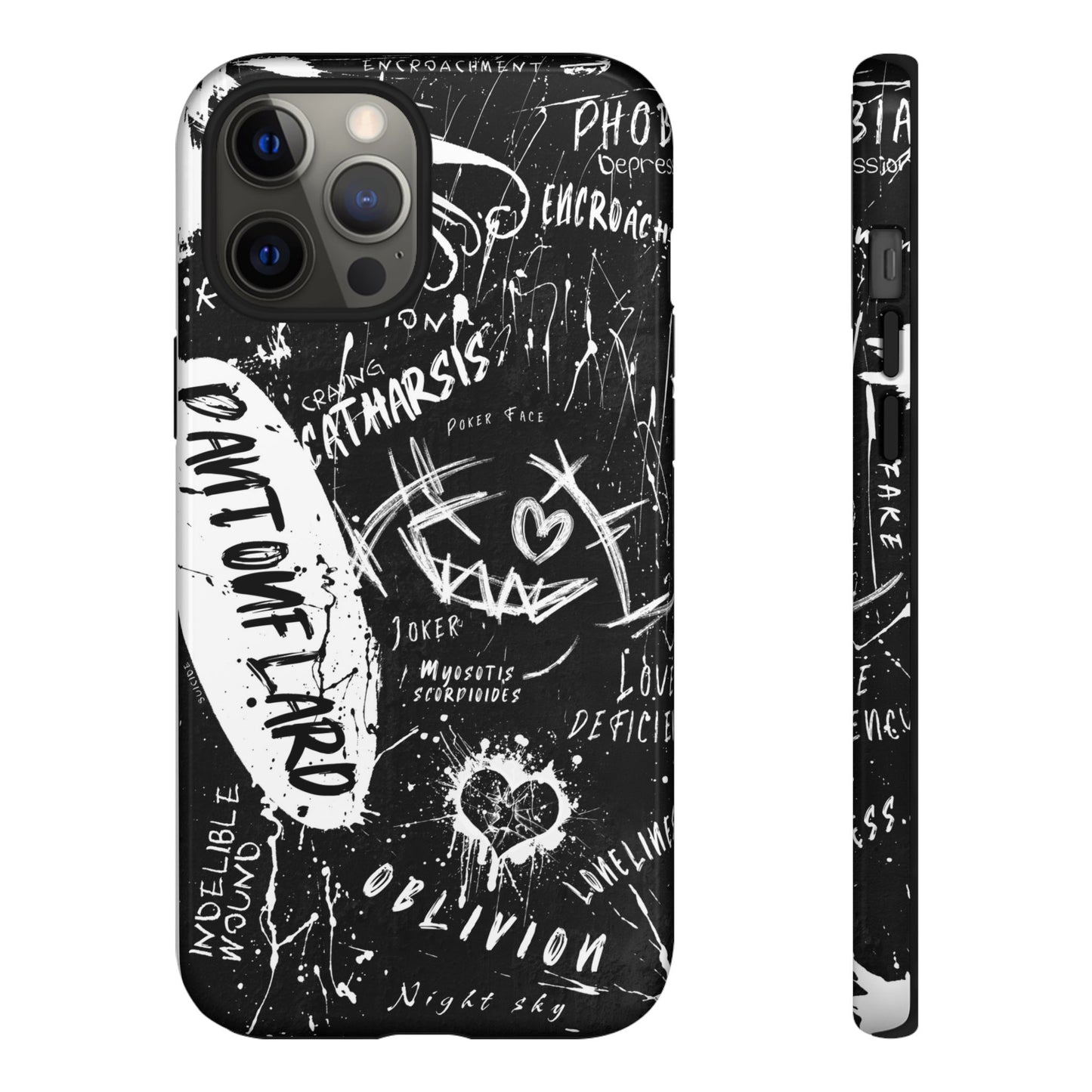 Fundas resistentes: funda atrevida para iPhone, Galaxy, Google Pixel, diseño de grafiti negro, estética urbana, regalo para amantes del arte, accesorios de teléfono modernos, estilo callejero