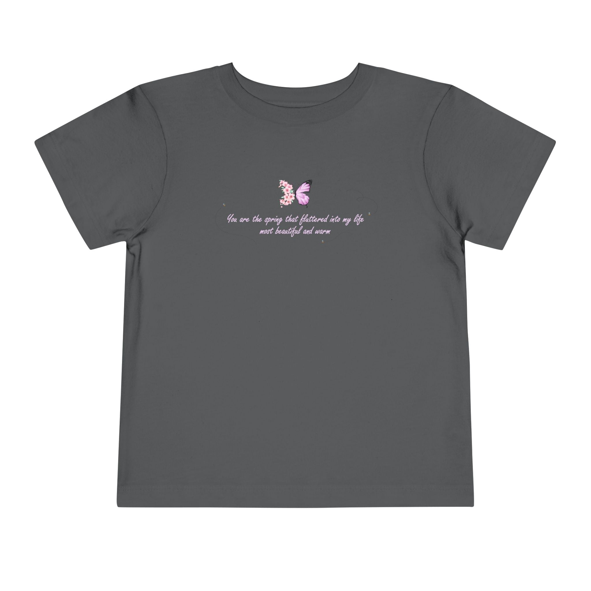 Toddler Yellow Floral Butterfly Spring Quote 100% Cotton Short Sleeve Tee