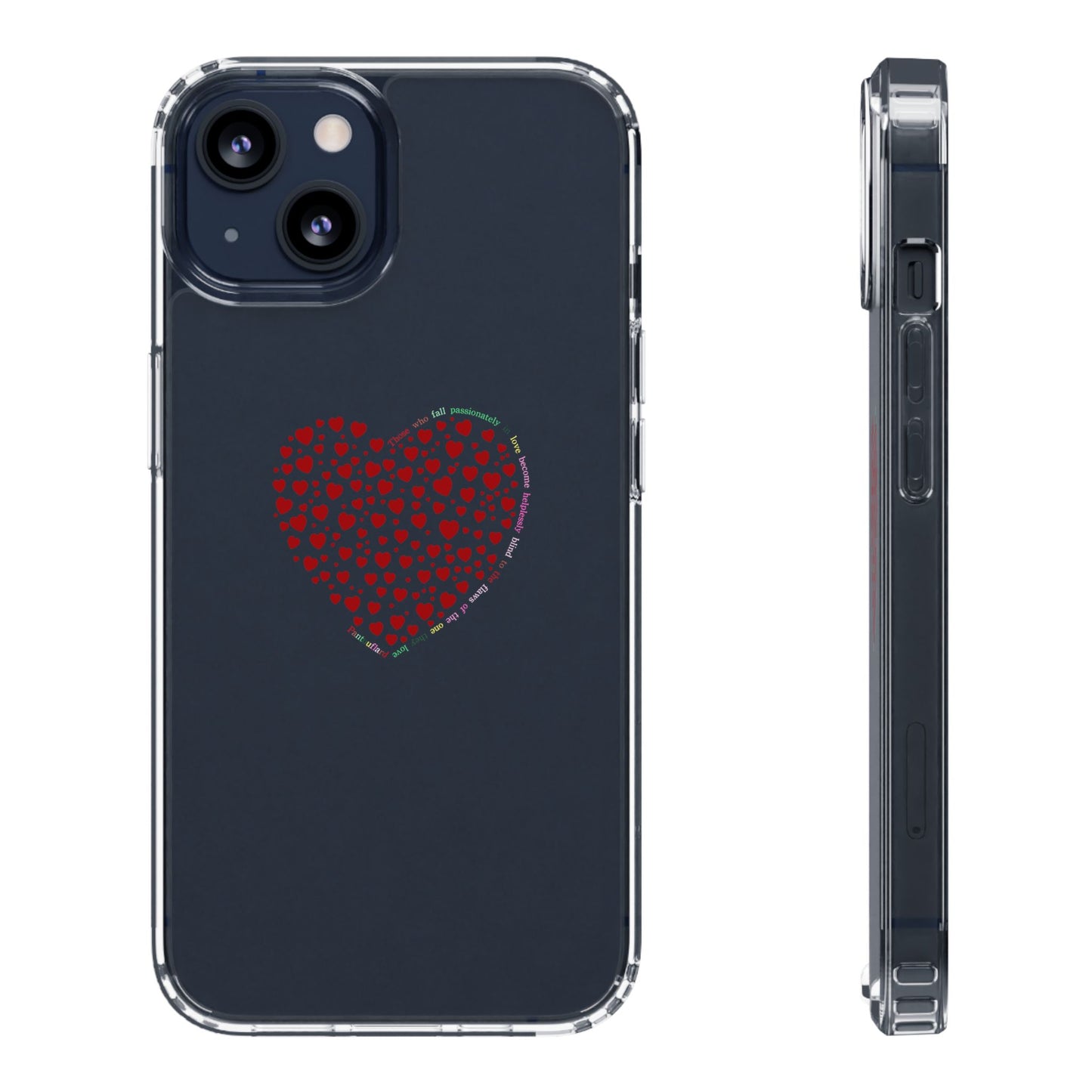 Red Heart Clear Phone Case