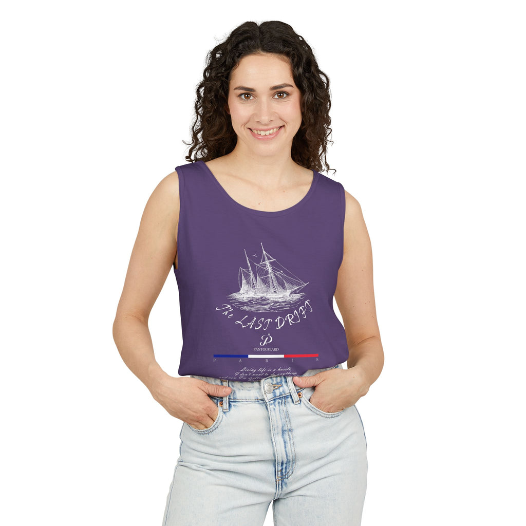 Unisex Black Last Drift Cotton Garment-Dyed Tank Top