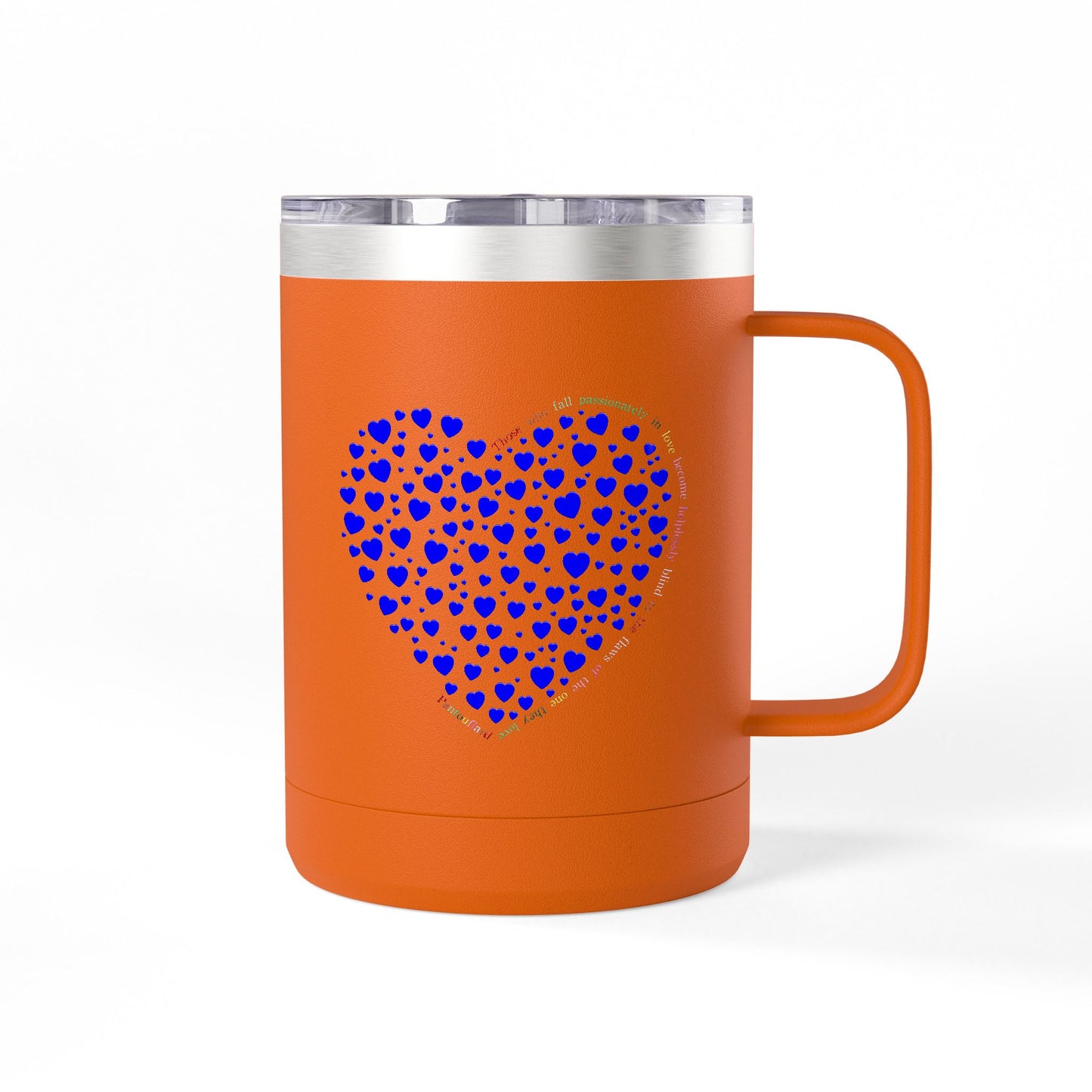 Blue Heart Coffee Mug Tumbler, Personalized Mug