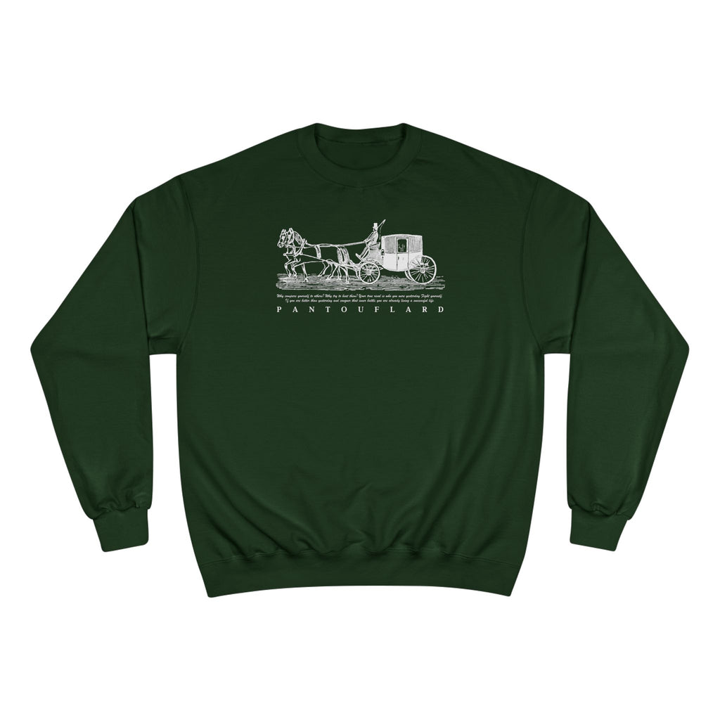Old Money Equestrian Champion Crewneck - Royal White Carriage (Authentic Varsity Streetwear)