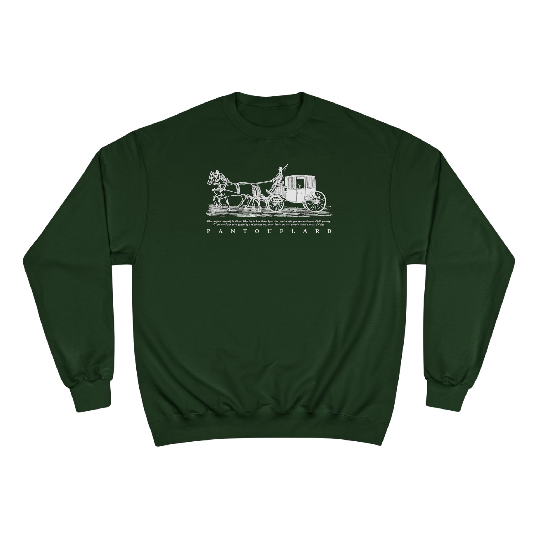 Old Money Equestrian Champion Crewneck - Royal White Carriage (Authentic Varsity Streetwear)