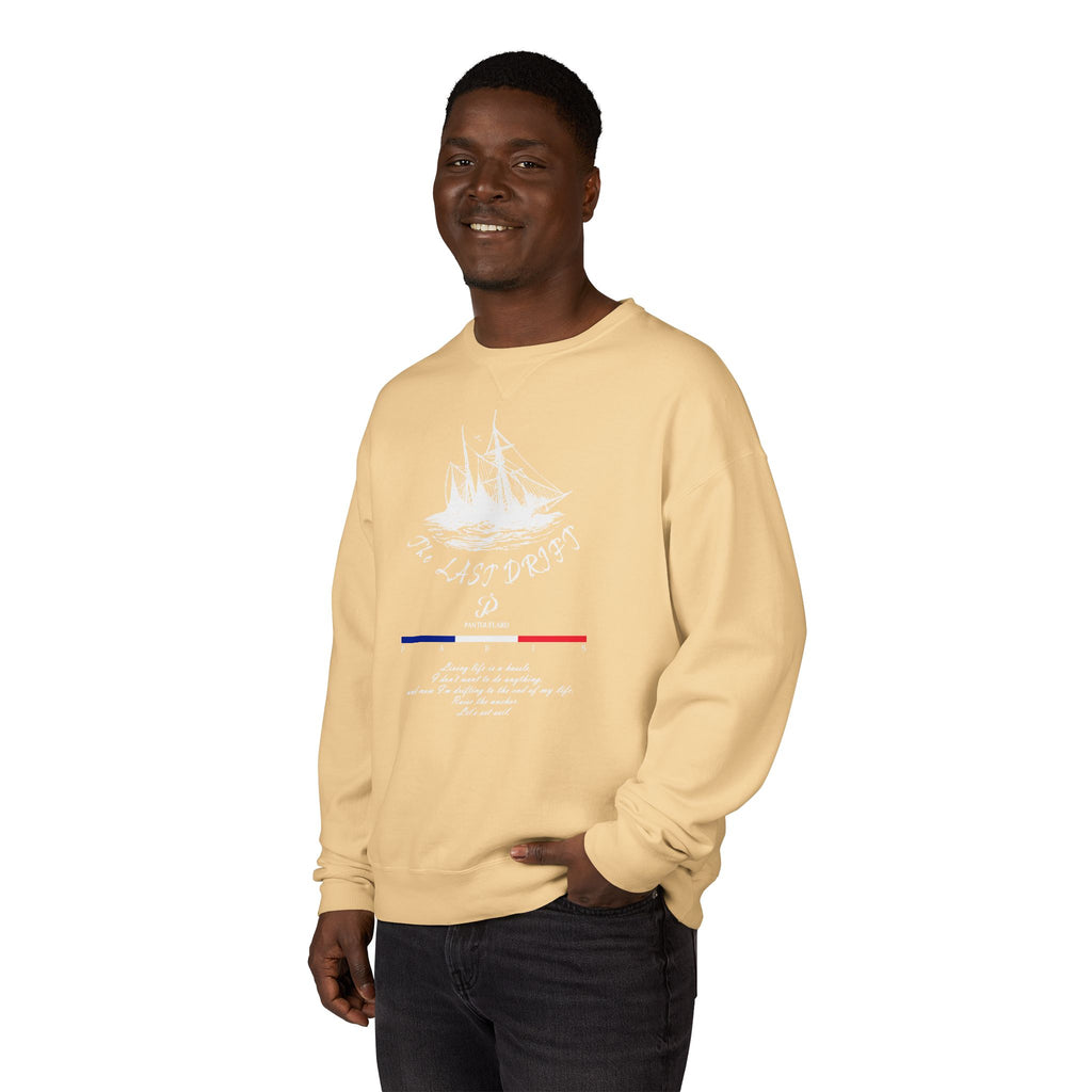 Old Money Nautical Heritage Crewneck - The Last Drift II (Paris Aesthetic Garment-Dyed Sweatshirt)