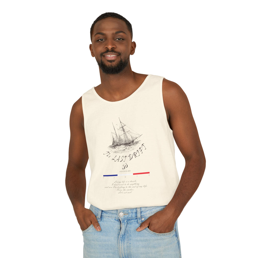 Unisex White Last Drift Cotton Garment-Dyed Tank Top
