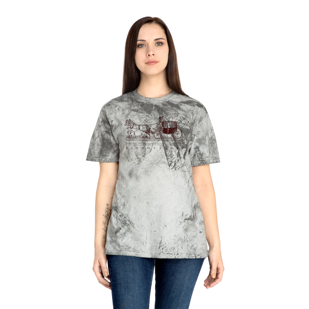 Unisex Grey Color Blast Vintage Carriage Graphic 100% Cotton T-Shirt