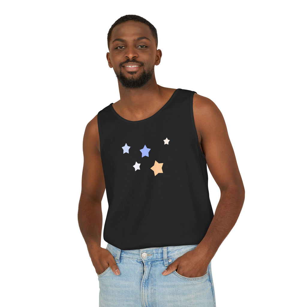 Men's & Women's Cassiopeia Constellation Graphic Garment-Dyed Tank Top - W-Shape Sleeveless Shirt