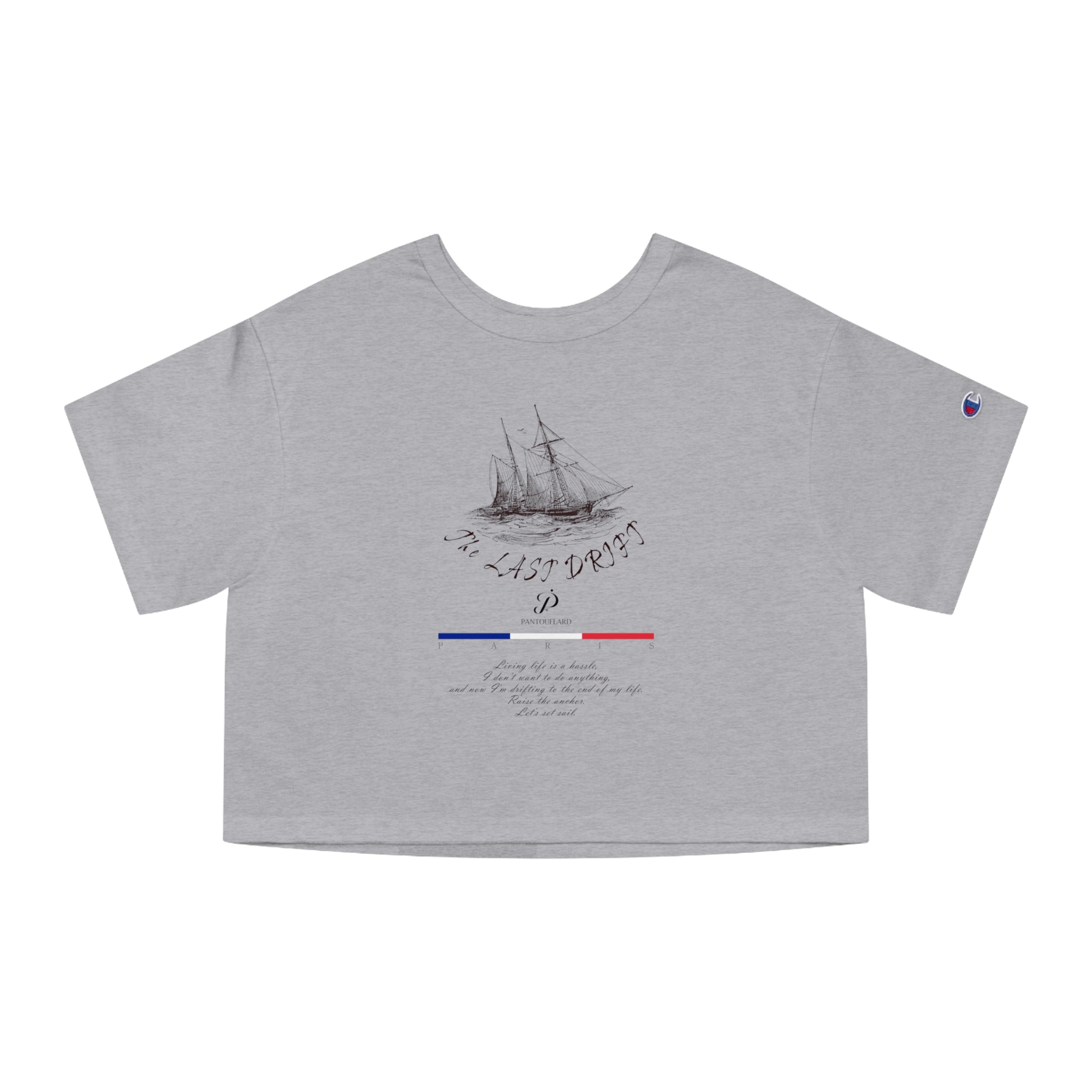 Old Money Nautical Champion Cropped Tee - The Last Drift I (Paris Aesthetic Heritage Shirt)