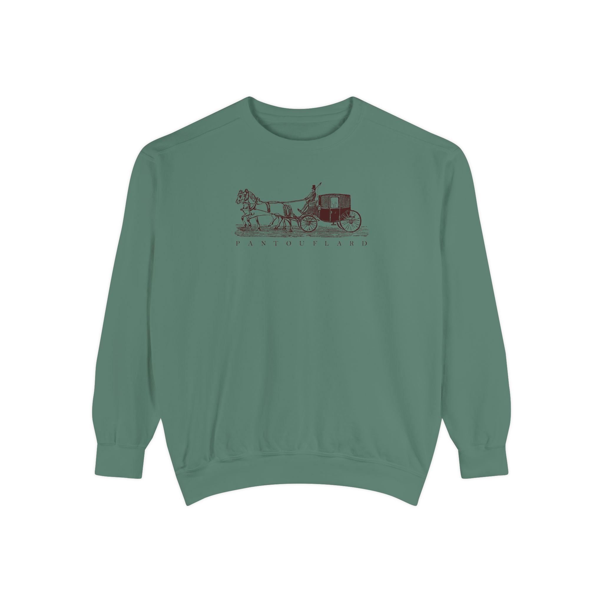 Unisex White Pantouflard Carriage Cotton Blend Sweatshirt