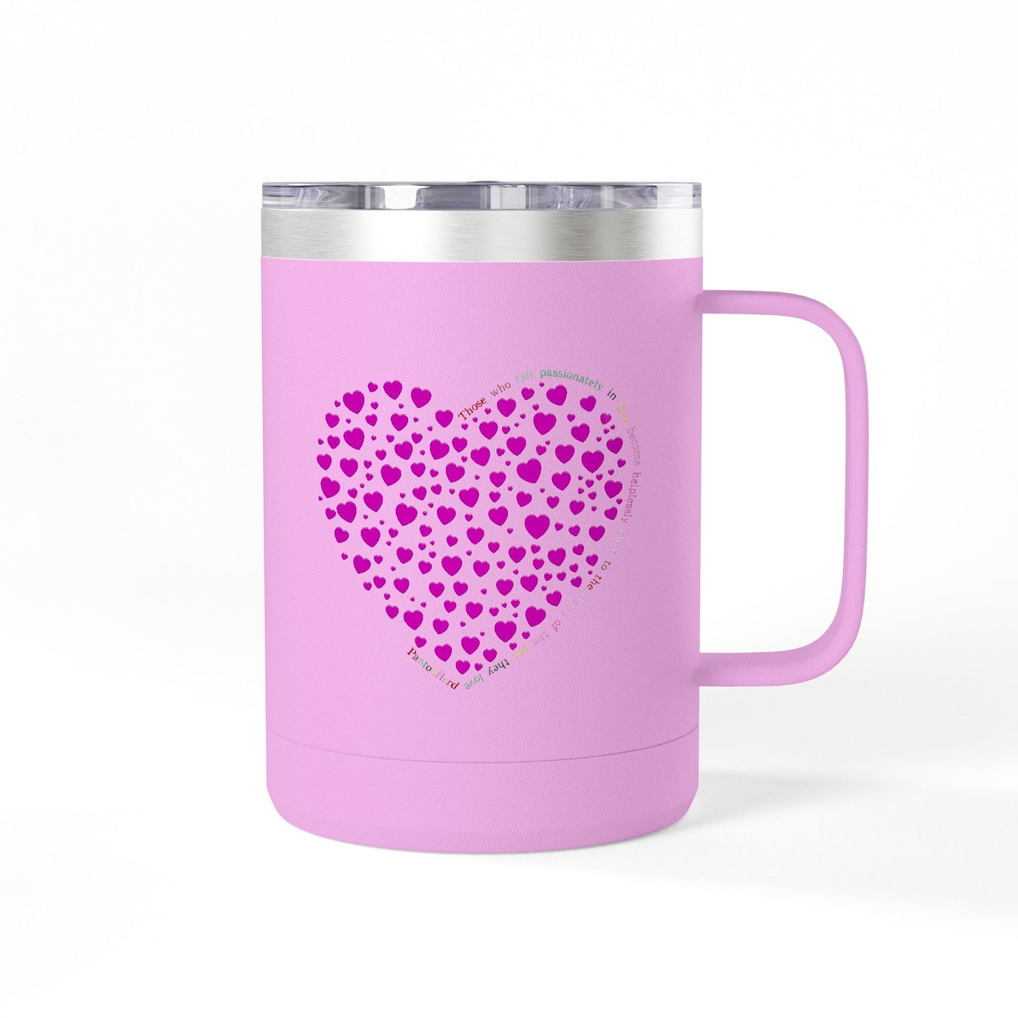 Pink Heart Coffee Mug Tumbler, Personalized Mug