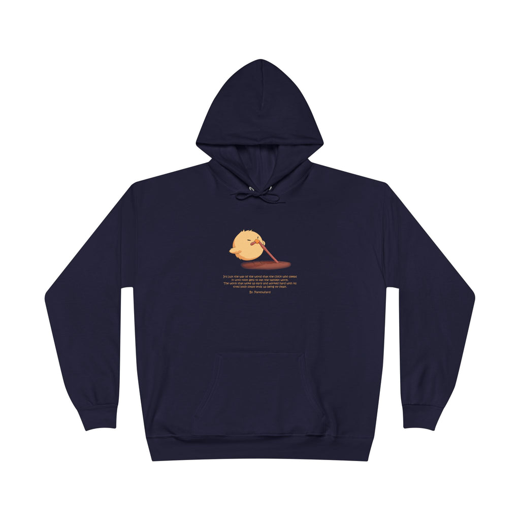 Unisex Light Blue Pantouflard Chick Cotton Blend Pullover Hoodie