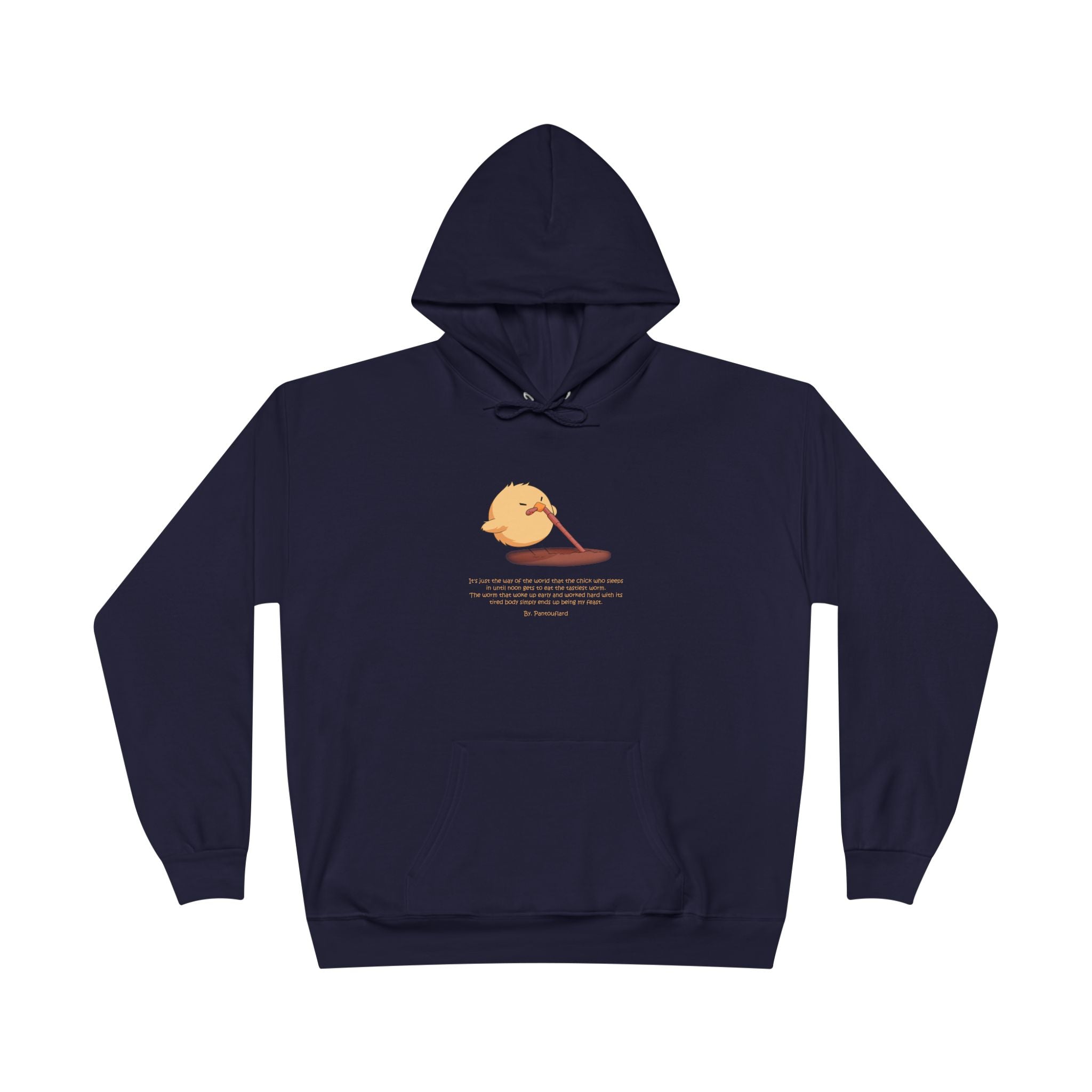 Unisex Light Blue Pantouflard Chick Cotton Blend Pullover Hoodie
