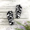 Men's/Women's Black and White Shark Print Flip Flops - Graphic Thong Sandals