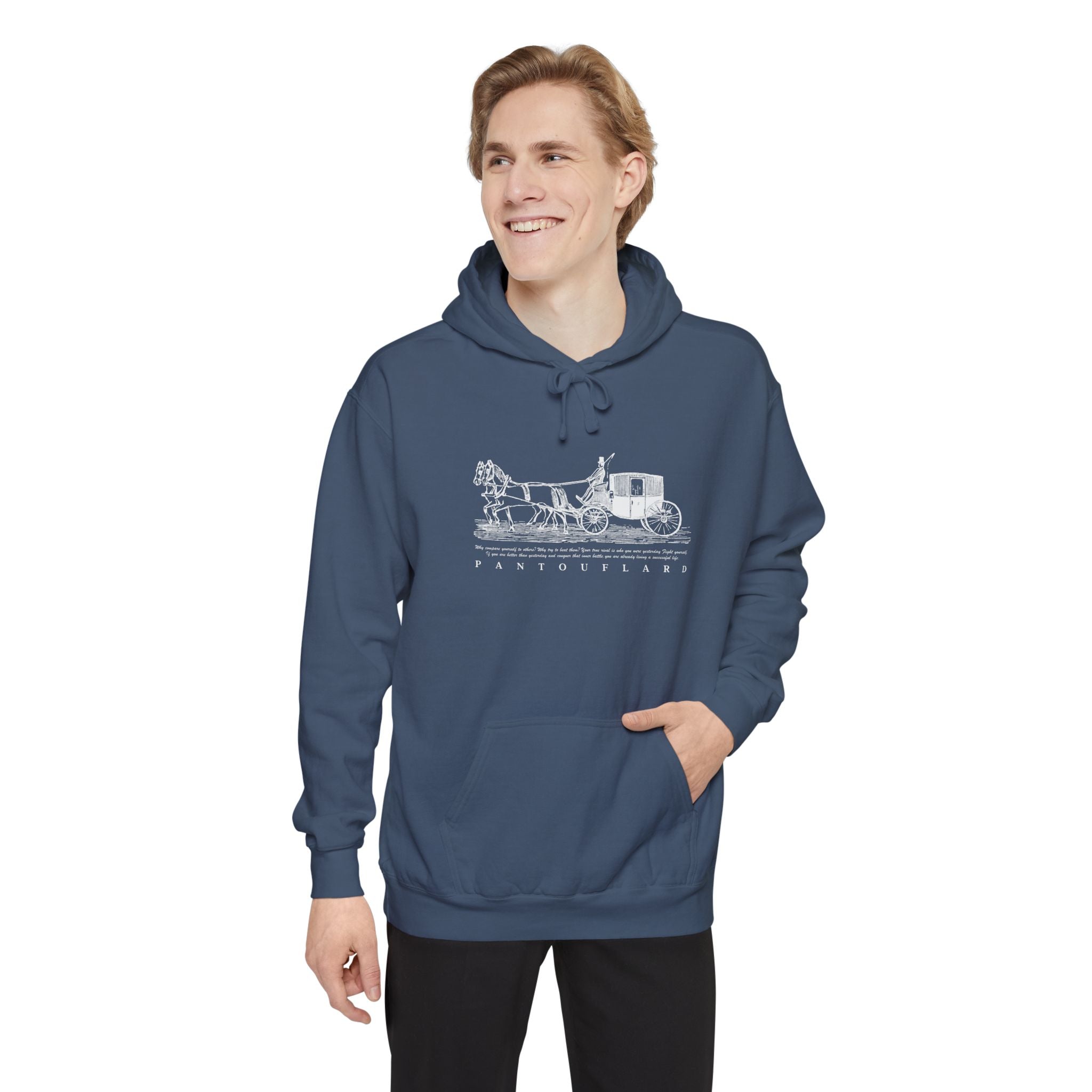 Old Money Equestrian Heritage Hoodie - The Heritage Carriage II (Premium Garment-Dyed Heavyweight Fleece)