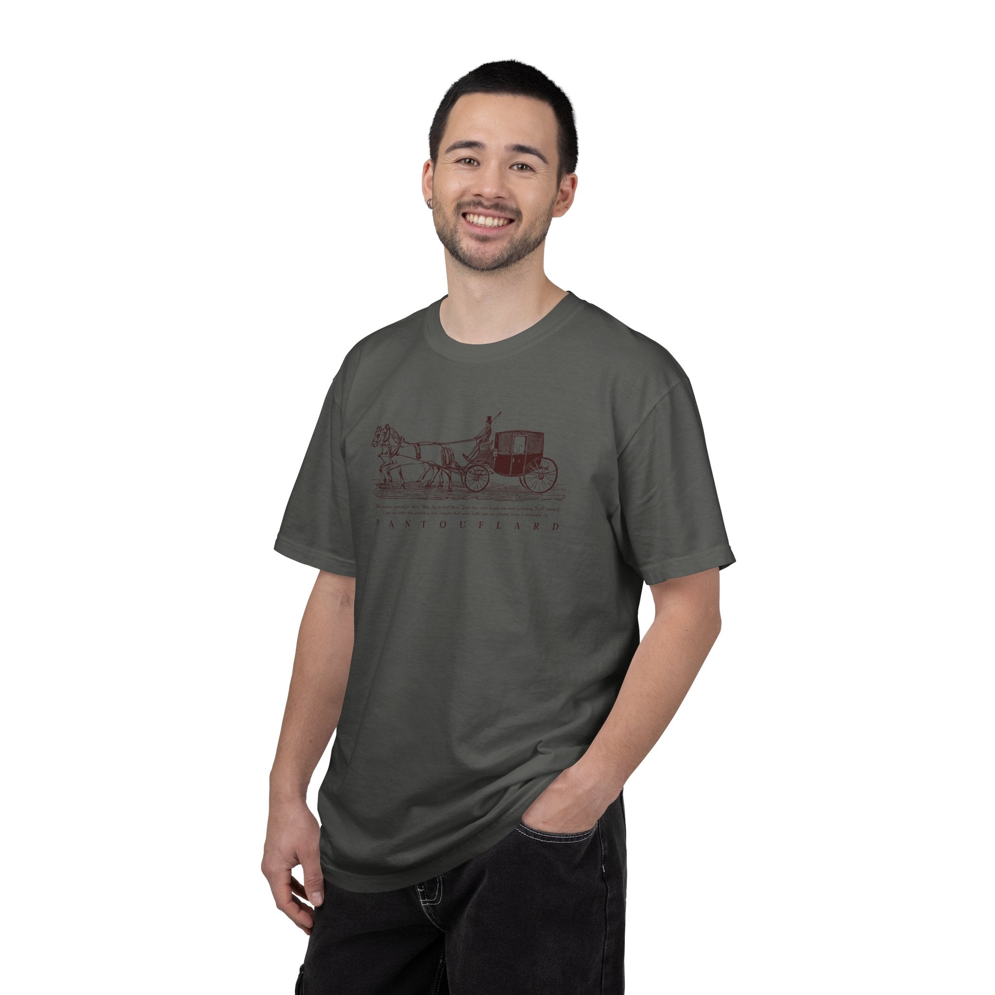 Unisex Burnt Orange Vintage Horse Carriage 100% Cotton T-shirt