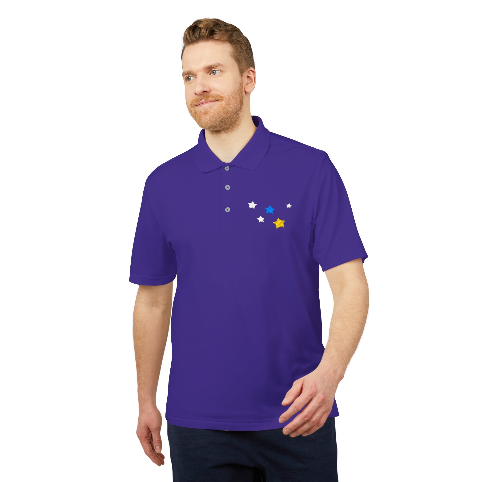Adidas Unisex Cassiopeia Constellation Embroidered Polo - W-Shape Performance Shirt