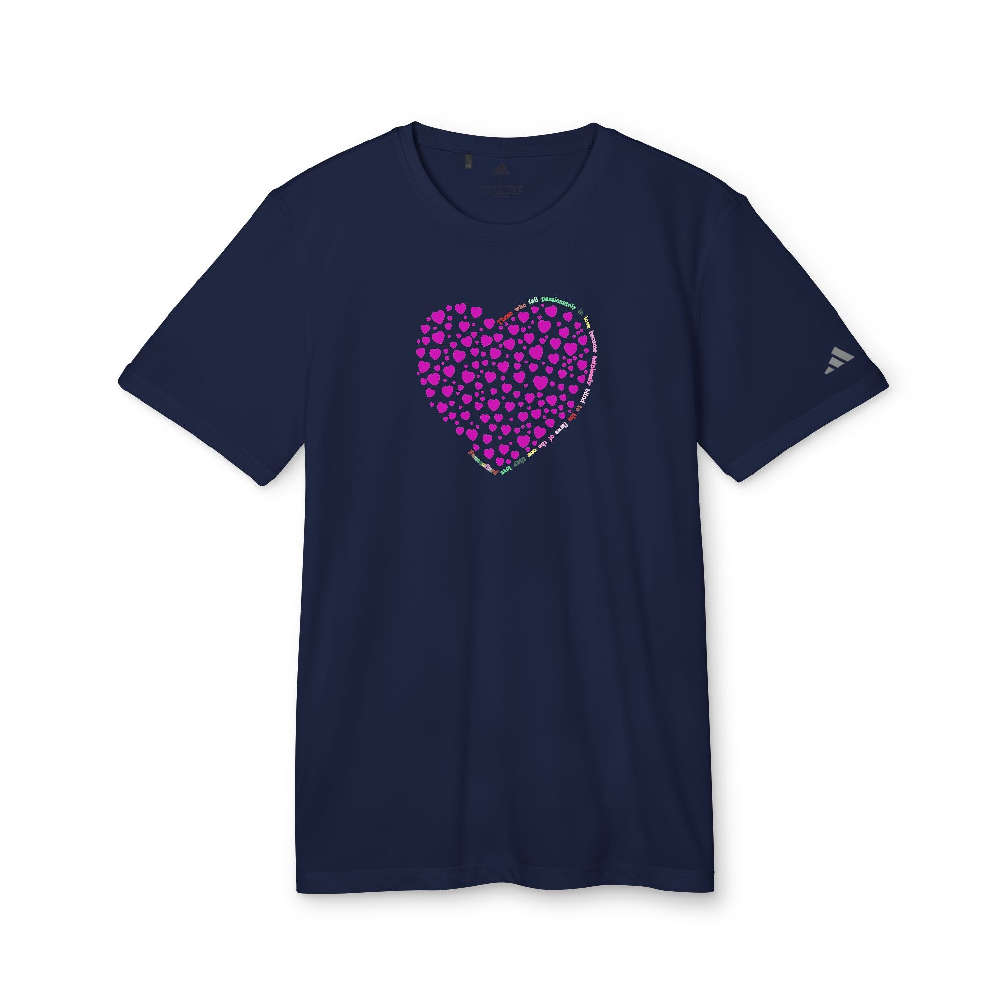 Camiseta Deportiva Unisex Adidas® con Diseño de Corazón Rosa