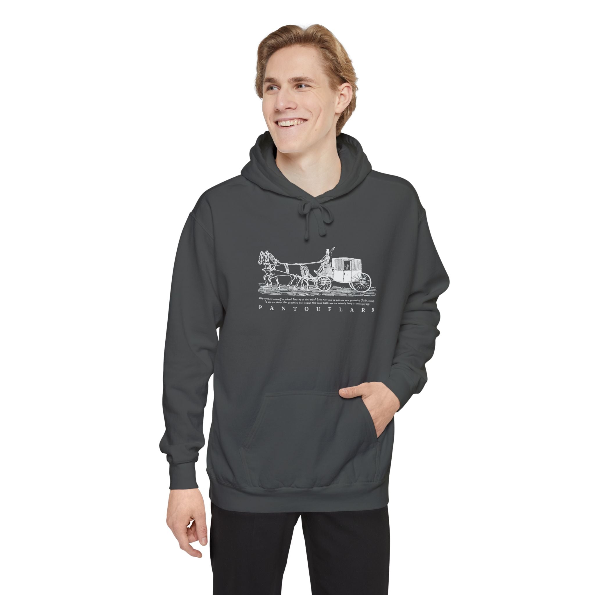 Old Money Equestrian Heritage Hoodie - The Heritage Carriage II (Premium Garment-Dyed Heavyweight Fleece)