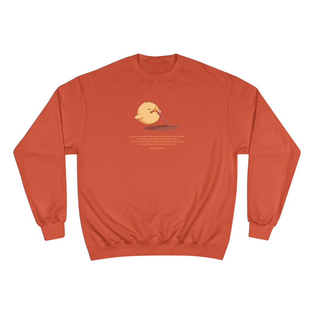 Champion Unisex White Pantouflard Chick Cotton Blend Crewneck Sweatshirt
