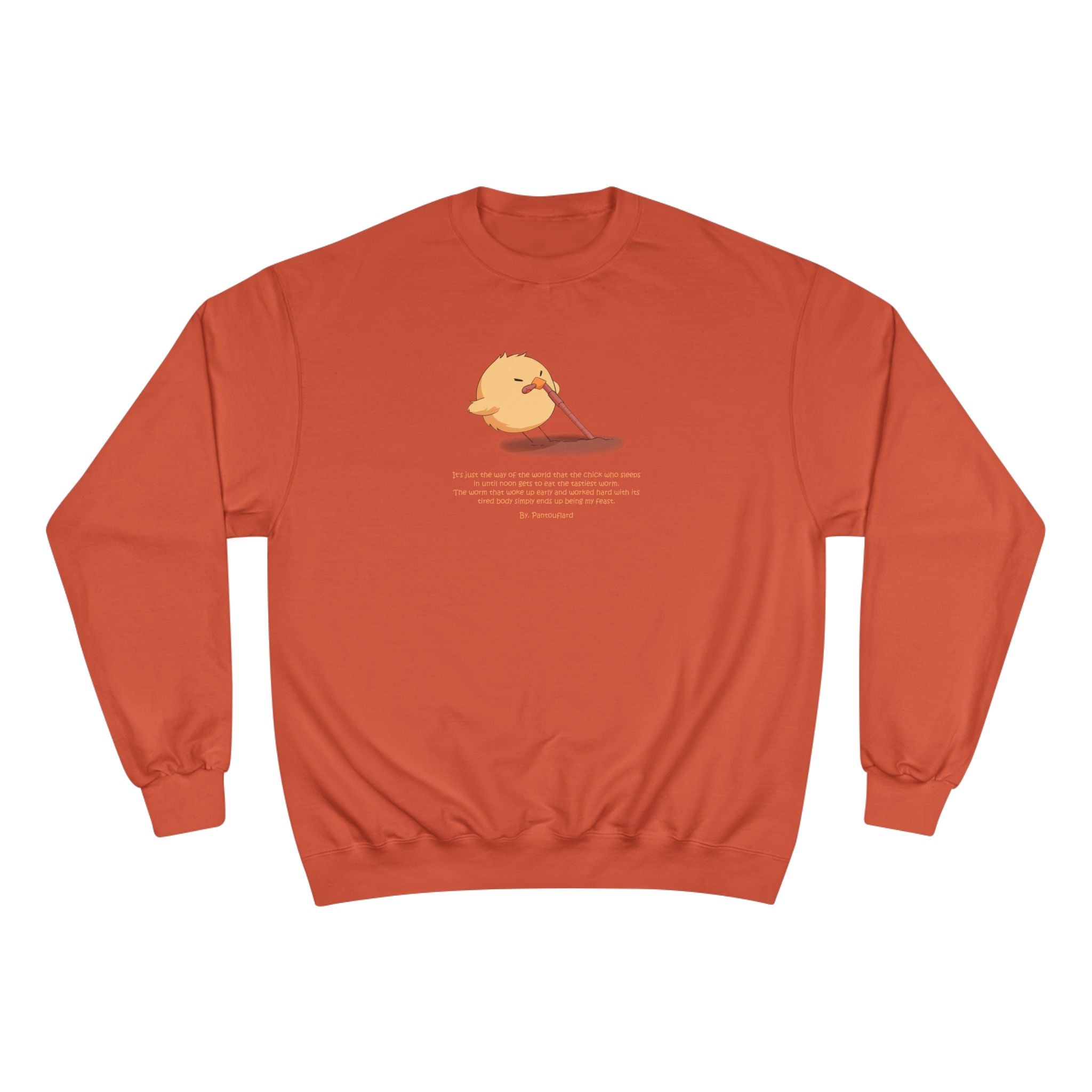 Champion Unisex White Pantouflard Chick Cotton Blend Crewneck Sweatshirt
