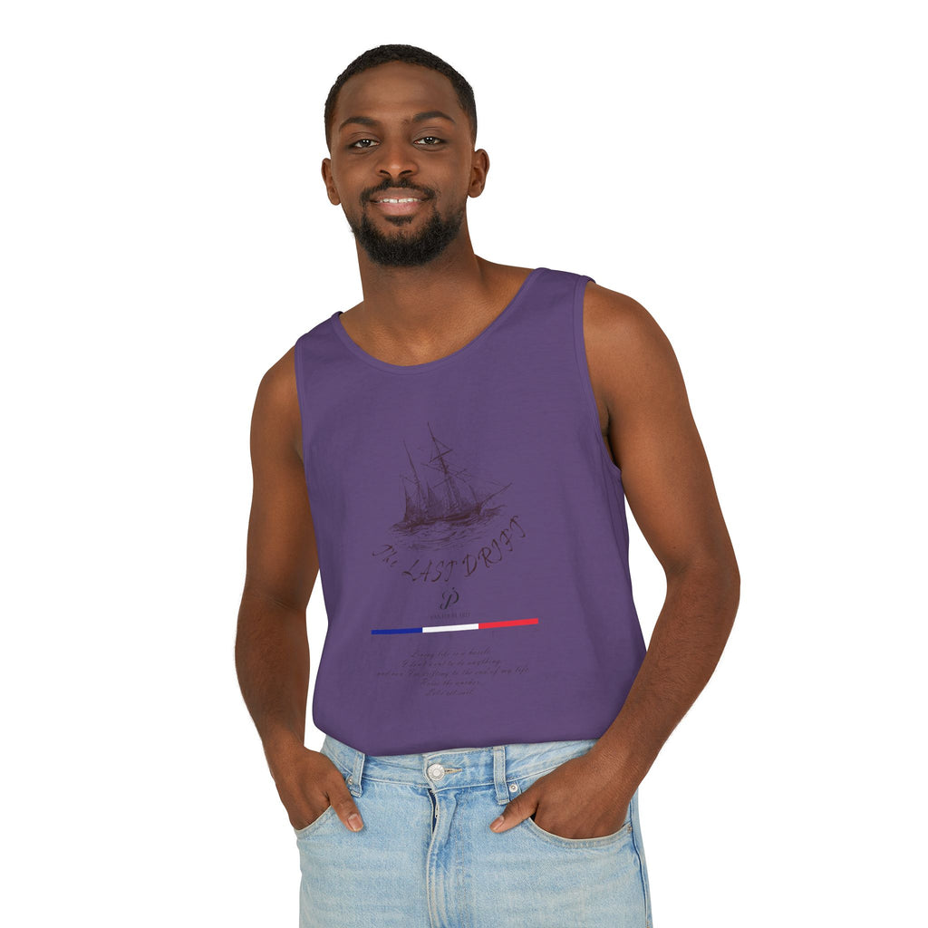 Unisex White Last Drift Cotton Garment-Dyed Tank Top