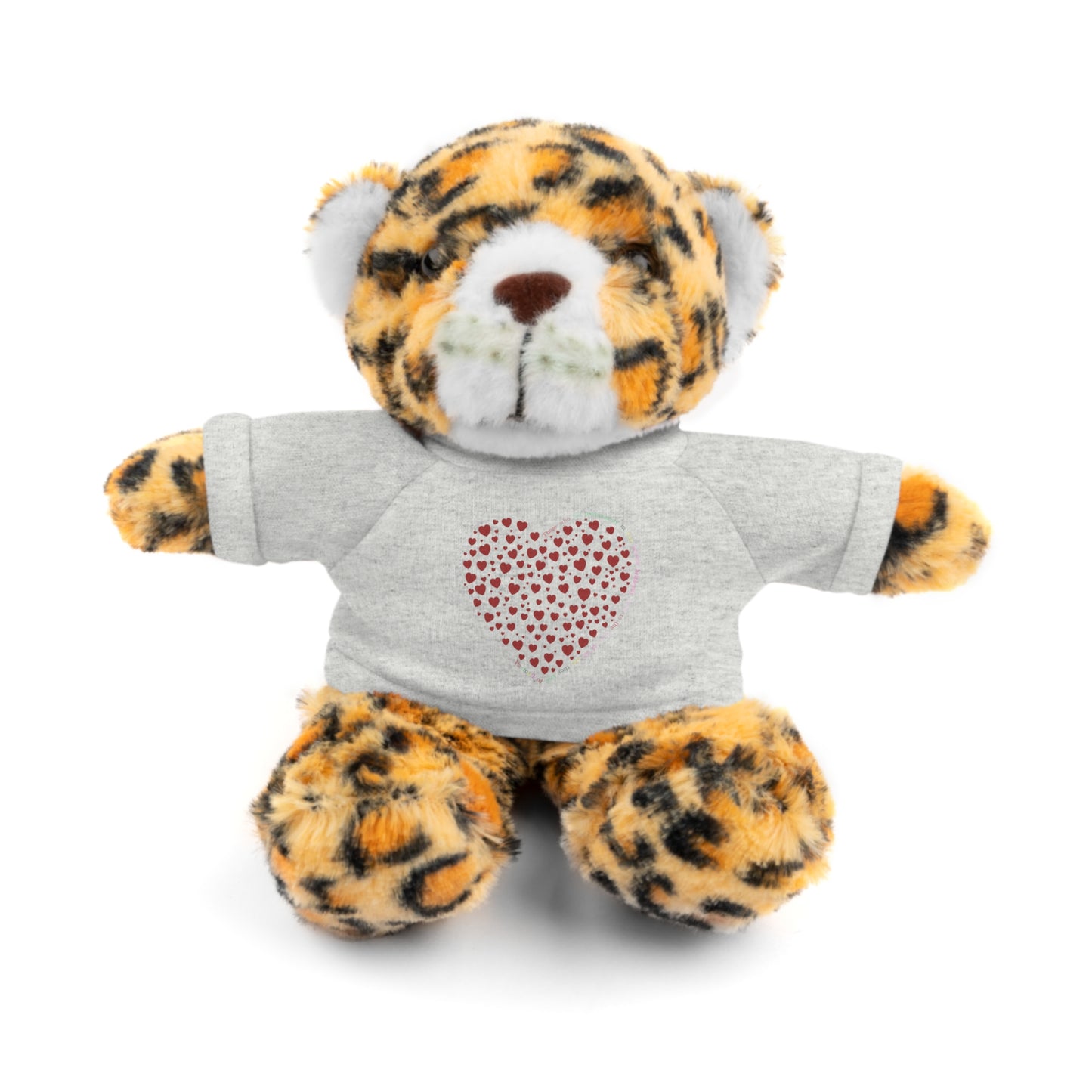 Personalized Stuffed Animal with Red Heart T-Shirt