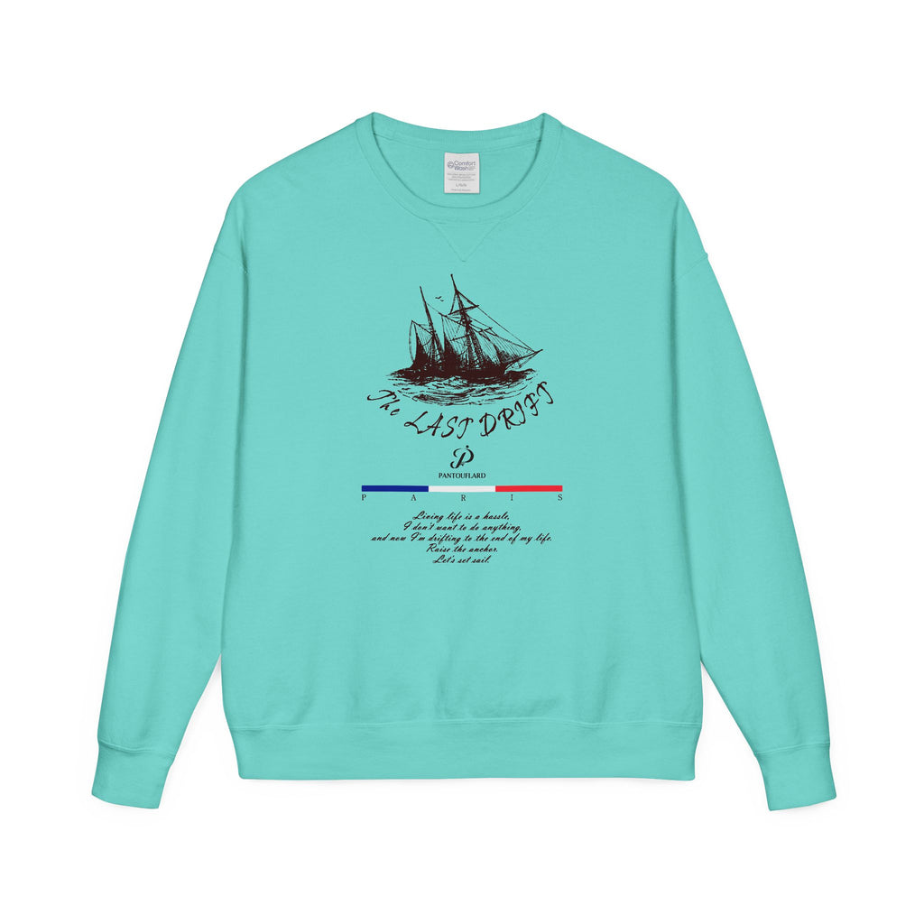 Old Money Nautical Heritage Crewneck - The Last Drift I (Paris Aesthetic Garment-Dyed Sweatshirt)