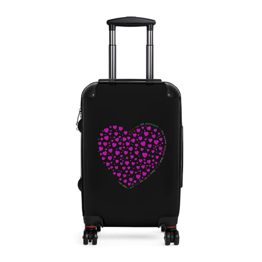 Travel carrier, Travel Suitcases Pink Heart Design