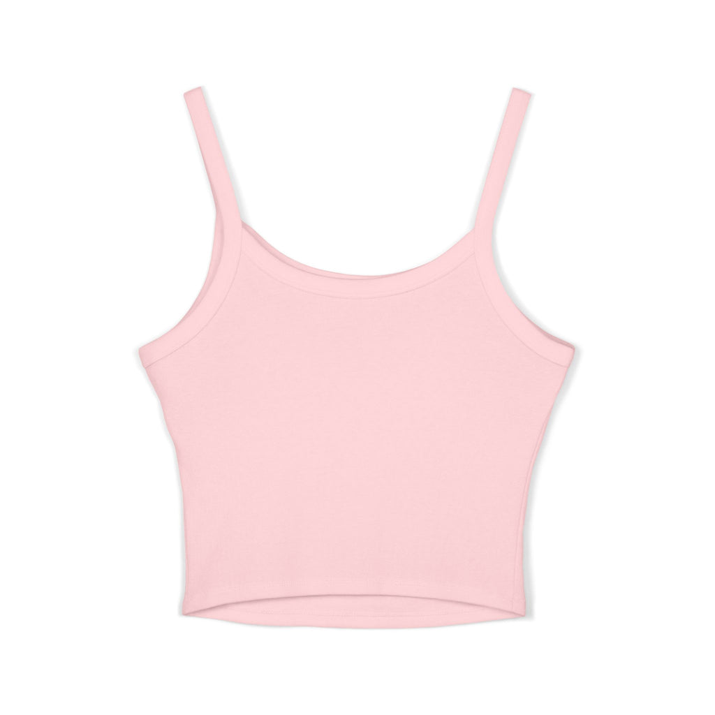 Women's Pink Floral Butterfly Spring Quote Cotton Blend Spaghetti Strap Tank Top