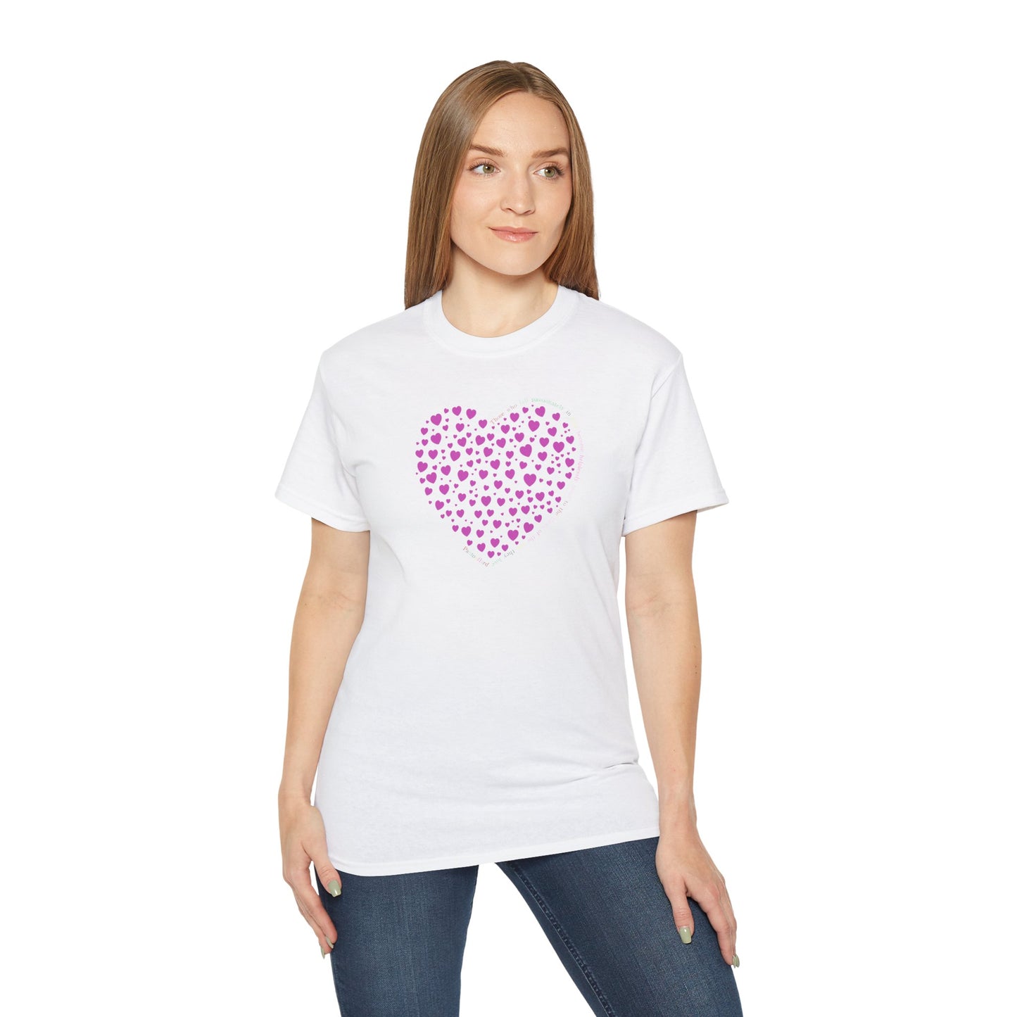 Pink Heart Unisex short sleeved T-shirt