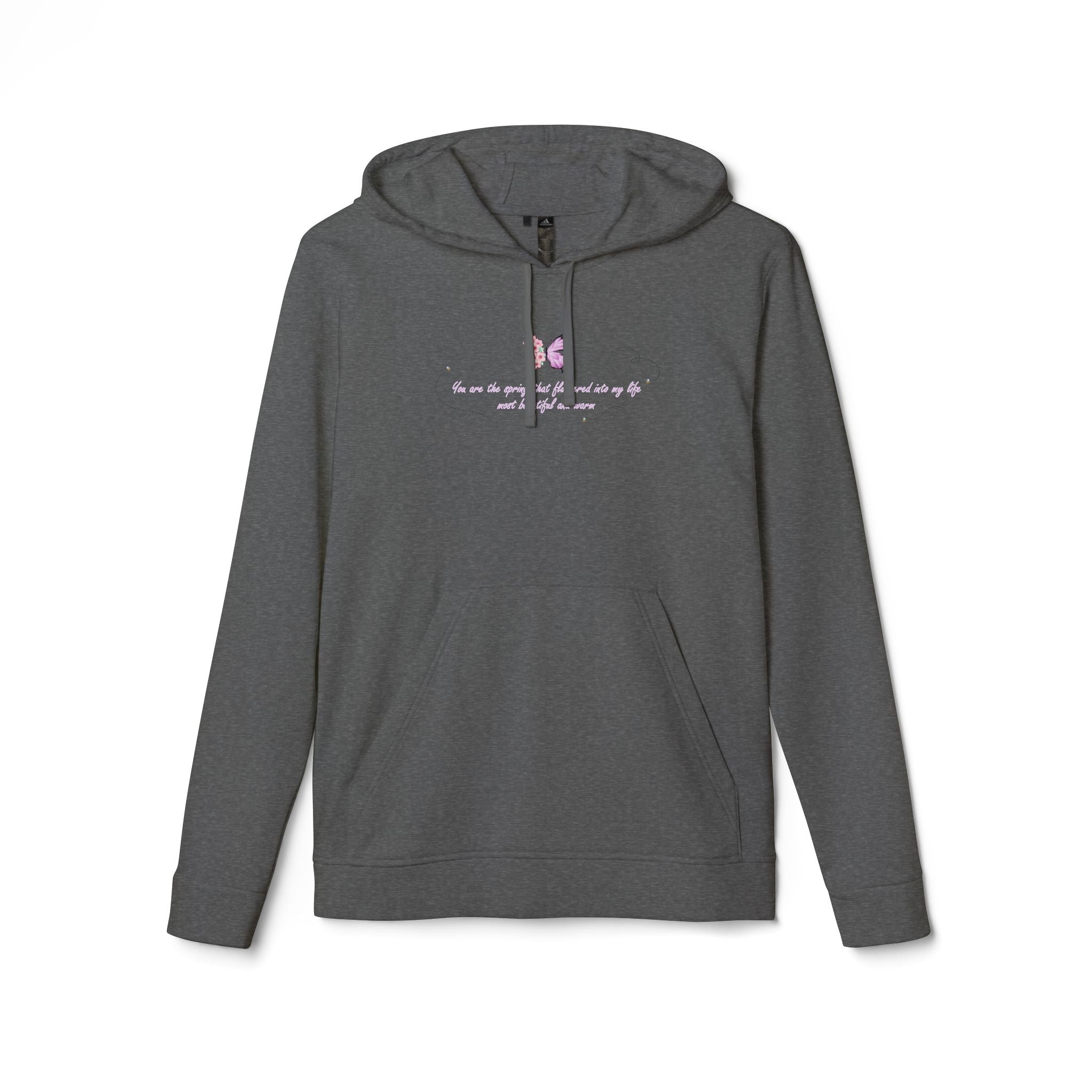 Unisex White Floral Butterfly Spring Quote BCI Cotton Adidas Hoodie