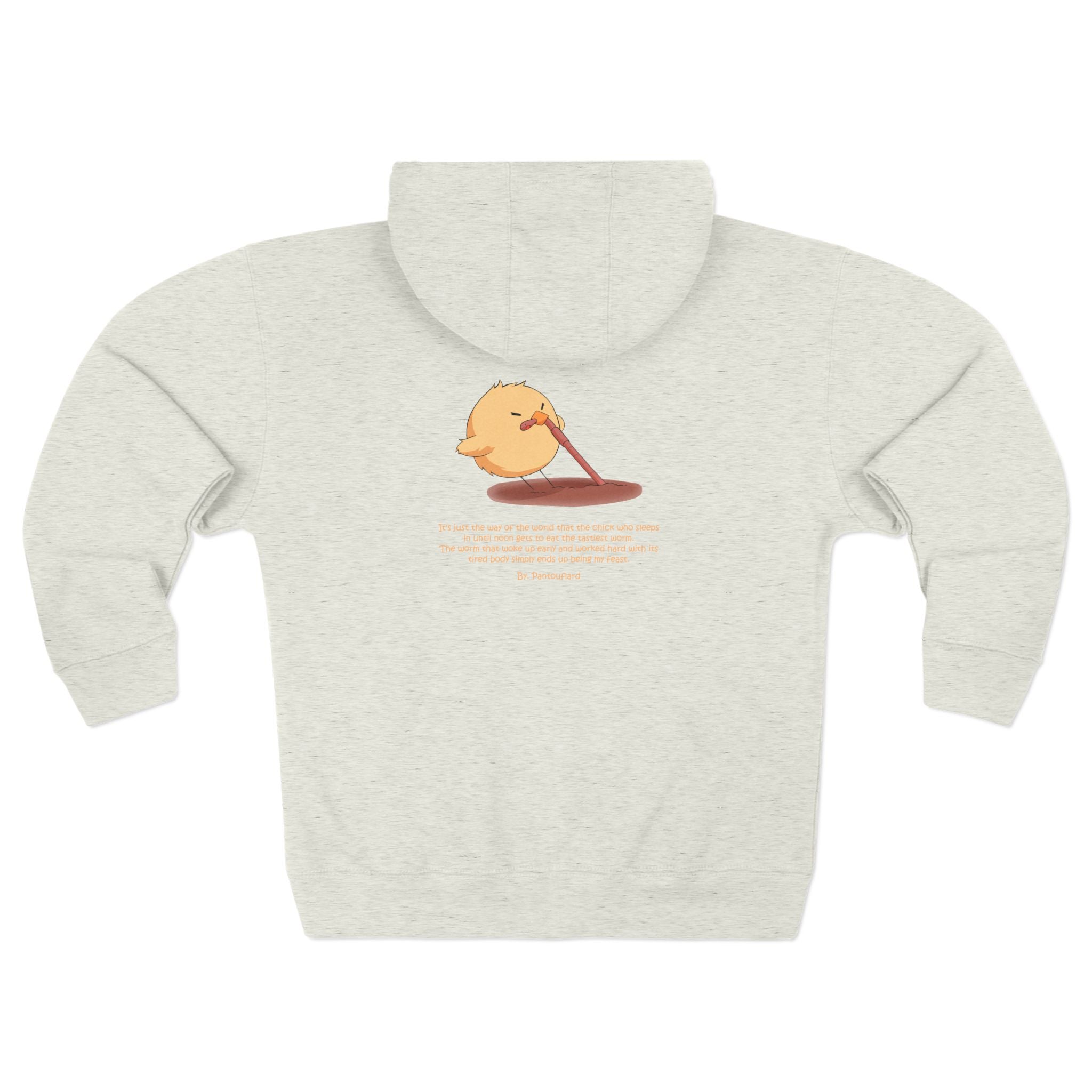 Unisex Black Pantouflard Chick Cotton Blend Zip Hoodie