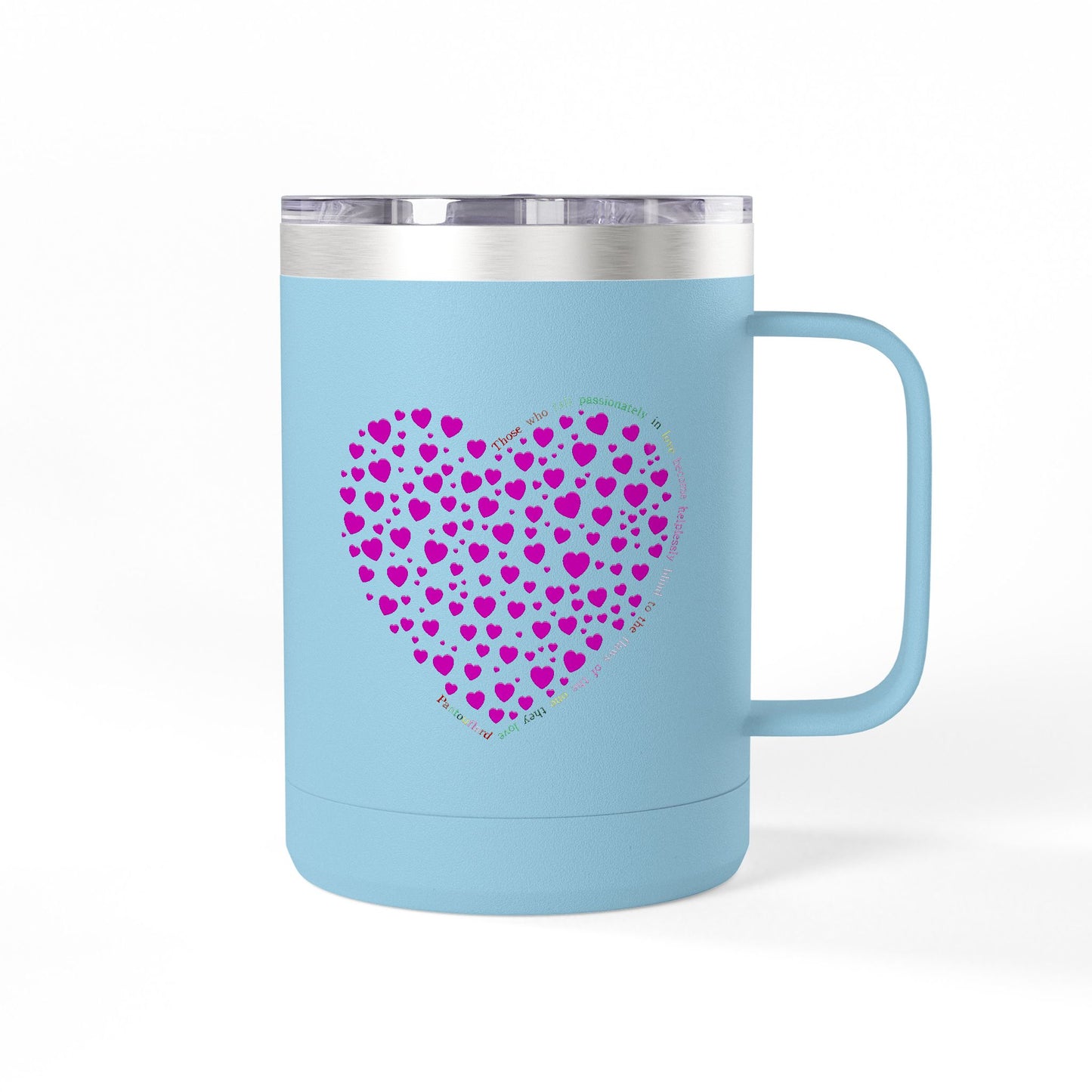Pink Heart Coffee Mug Tumbler, Personalized Mug