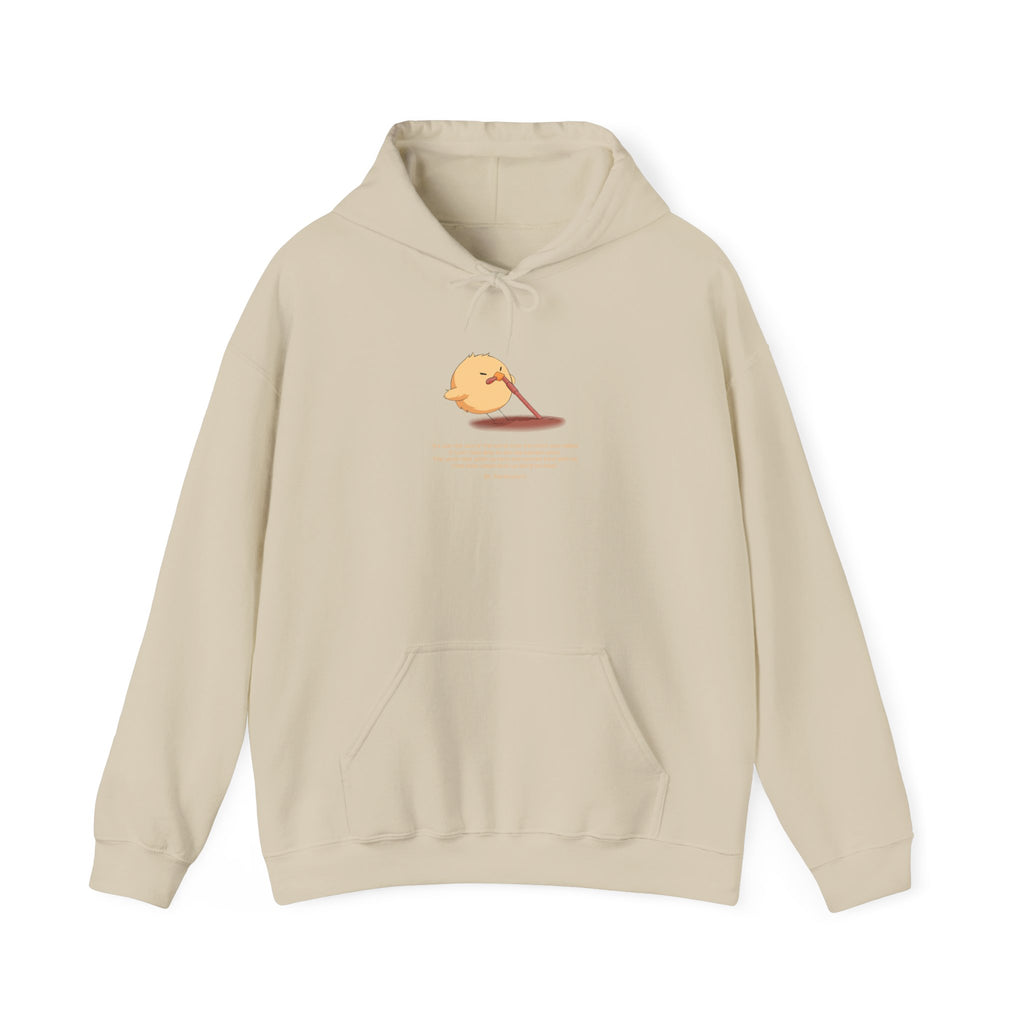 Kitsch Kawaii Chick & Worm Graphic Hoodie - The Quiet Victory (Aesthetic Streetwear Fleece)