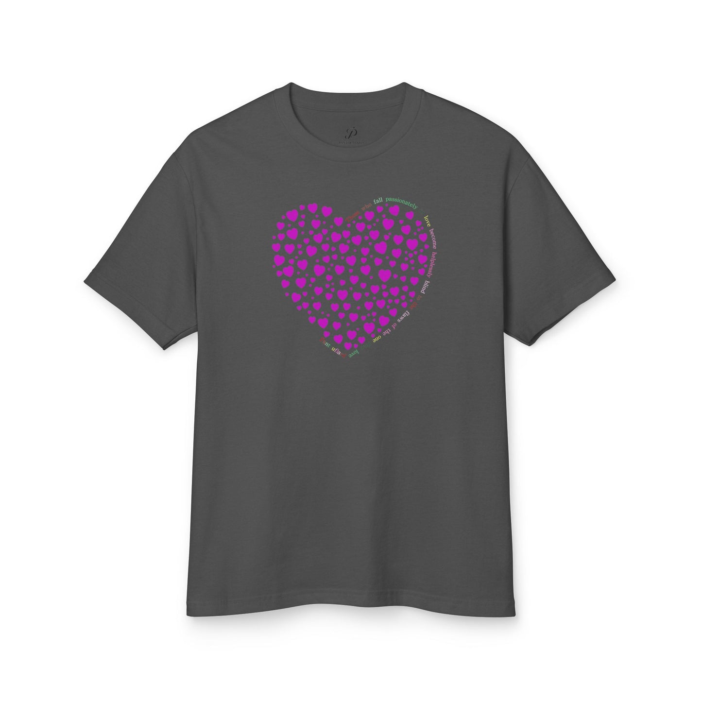 Camiseta unisex de algodón grueso color rosa polvo con corazón
