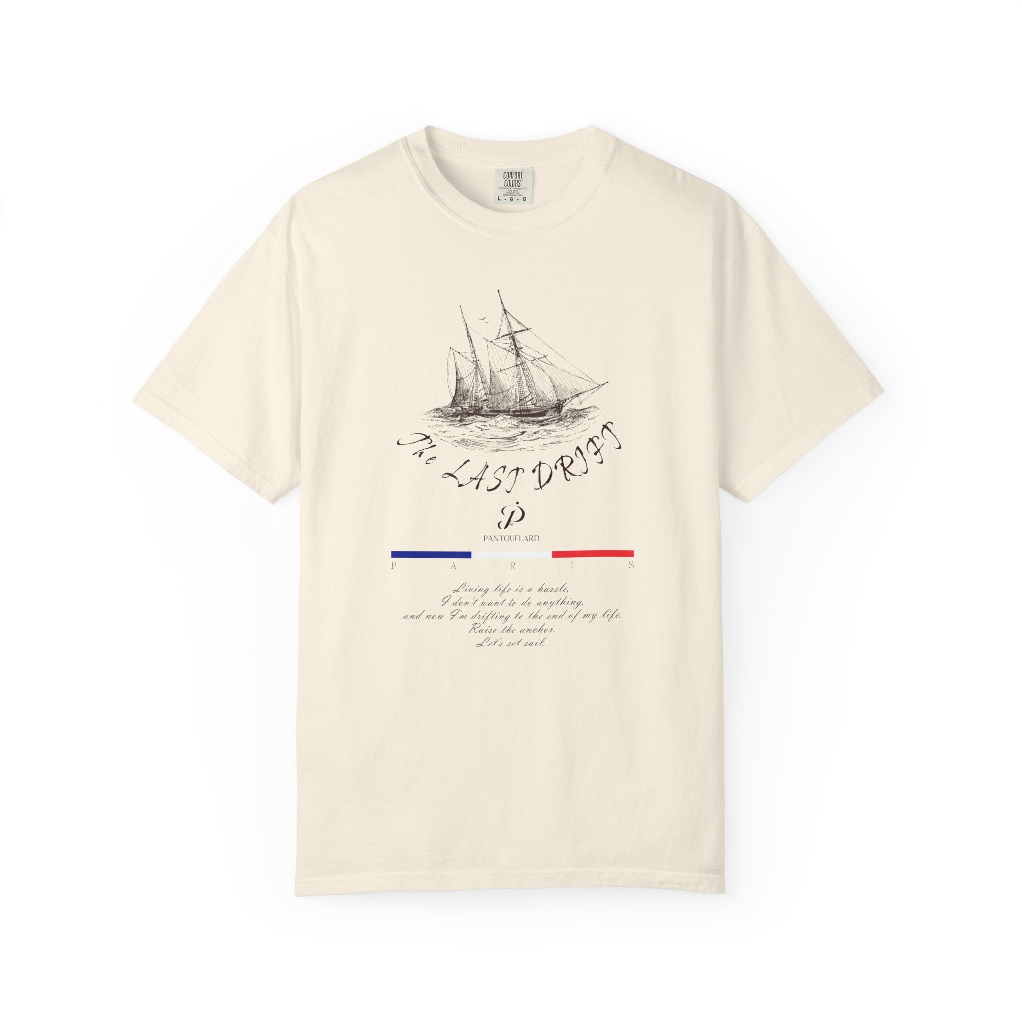 Unisex Vintage Yellow Nautical Ship The Last Drift 100% Cotton T-shirt