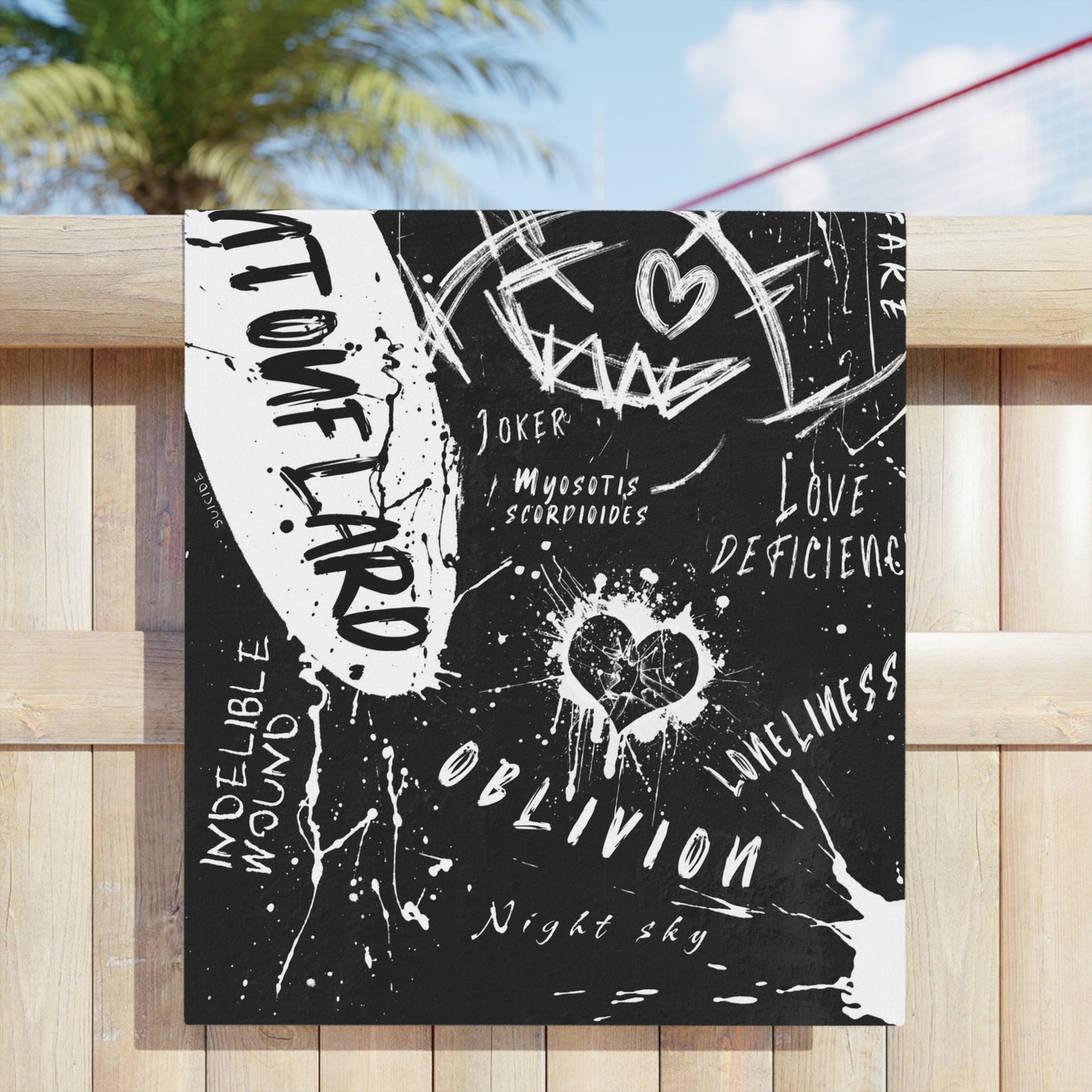 Trendy Artistic Beach Towels, Graffiti Towel, Unique Pool Accessory, Gift for Beach Lovers, Summer Essentials