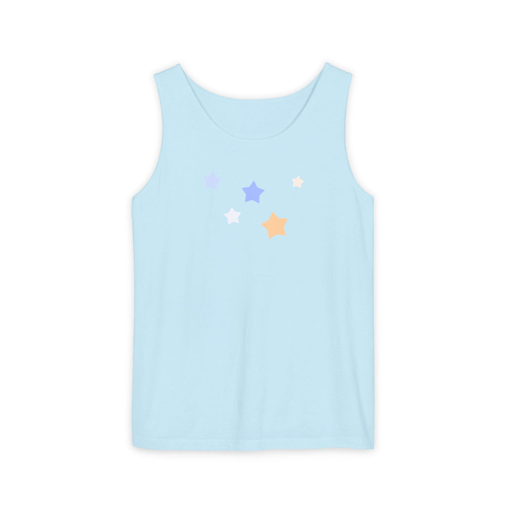 Men's & Women's Cassiopeia Constellation Graphic Garment-Dyed Tank Top - W-Shape Sleeveless Shirt