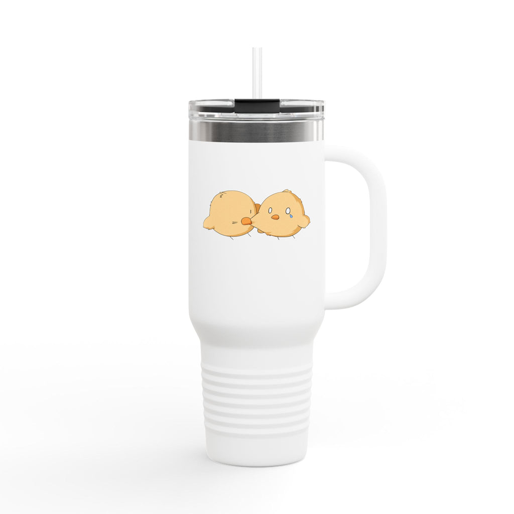 Mint Green Cute Biting Chicks 40oz Stainless Steel Insulated Travel Mug
