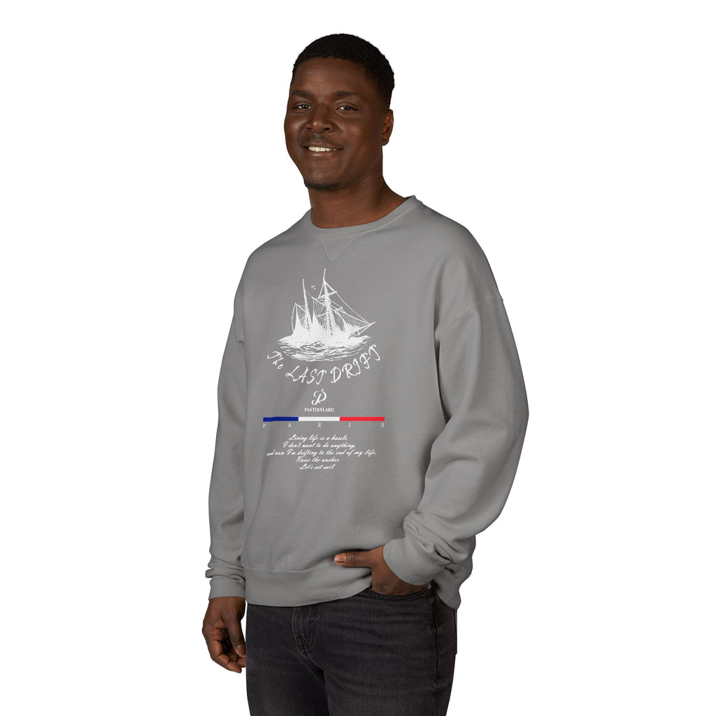 Old Money Nautical Heritage Crewneck - The Last Drift II (Paris Aesthetic Garment-Dyed Sweatshirt)