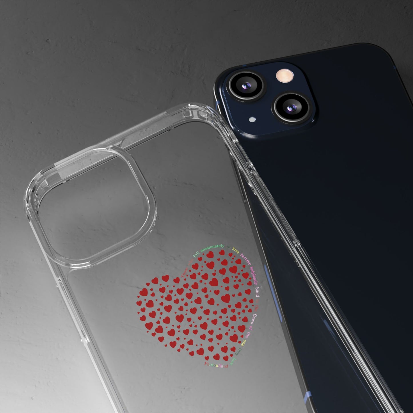 Red Heart Clear Phone Case