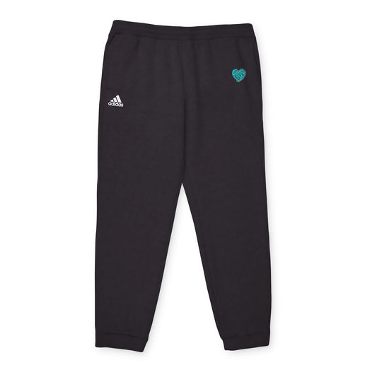 Adidas Unisex Fleece Joggers with Mint Heart Design