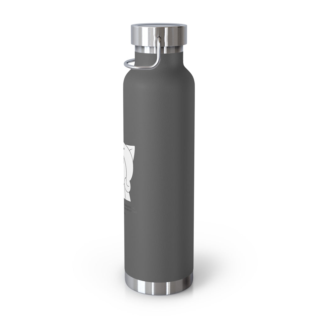Navy Blue Cute Biting Cats Quote 22oz Copper Vacuum Insulated Bottle
