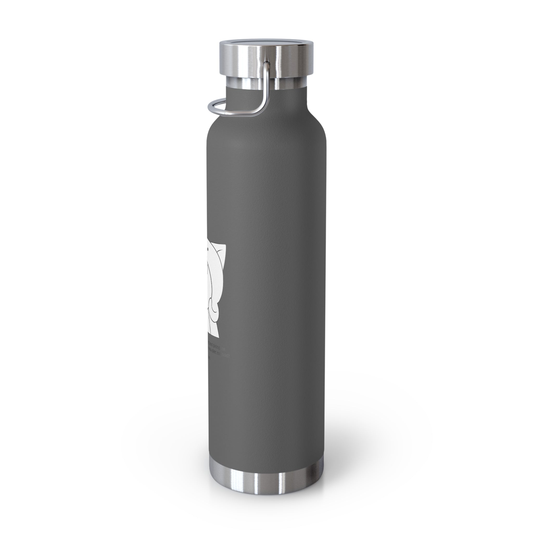 Navy Blue Cute Biting Cats Quote 22oz Copper Vacuum Insulated Bottle