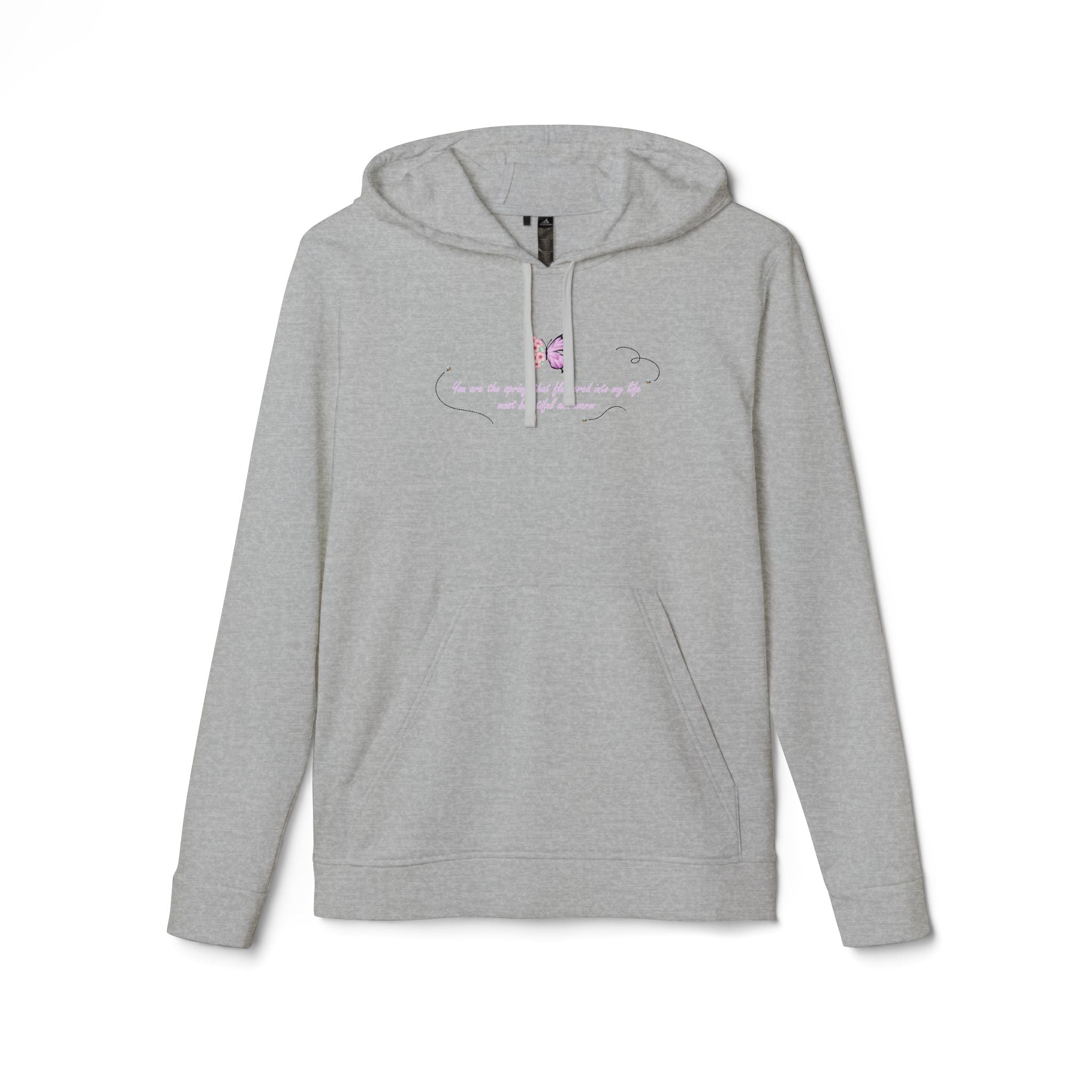 Unisex White Floral Butterfly Spring Quote BCI Cotton Adidas Hoodie
